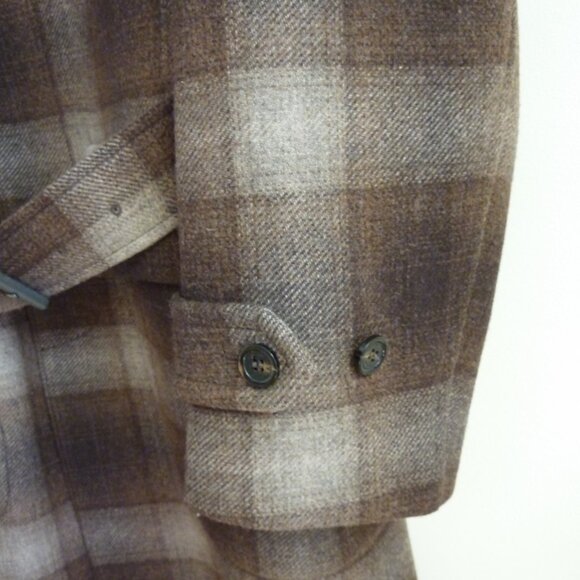 Mackage Men’s Silas-Plaid Wool Blend Belted Long Coat - Picture 4 of 11
